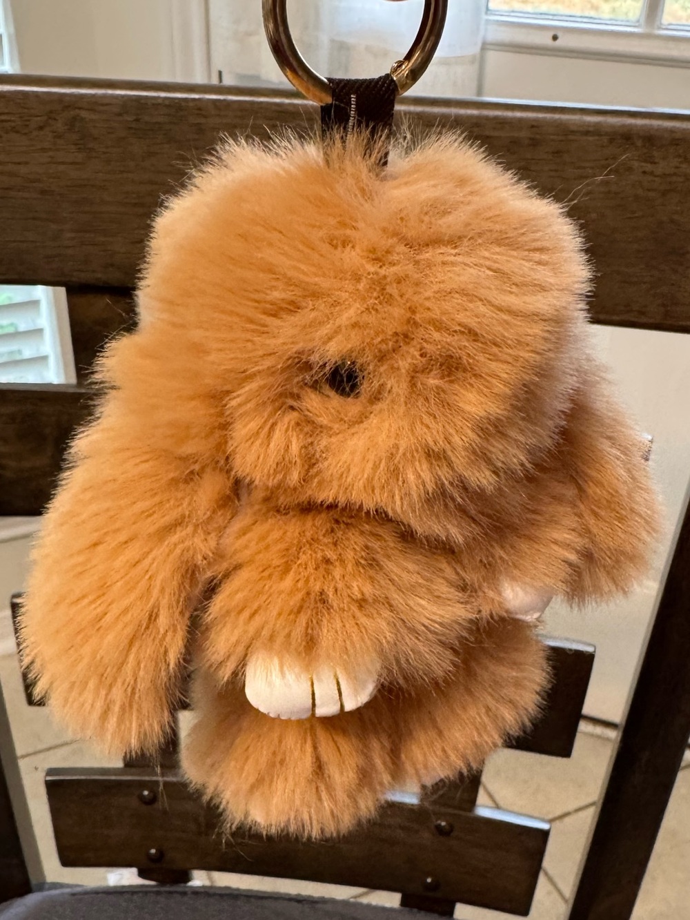 Fluffy Rabbit Keychain (Brown)